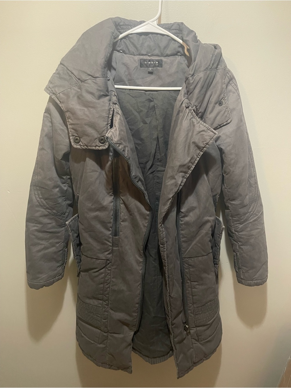 Women’s Gray Puffer Parka Jacket
